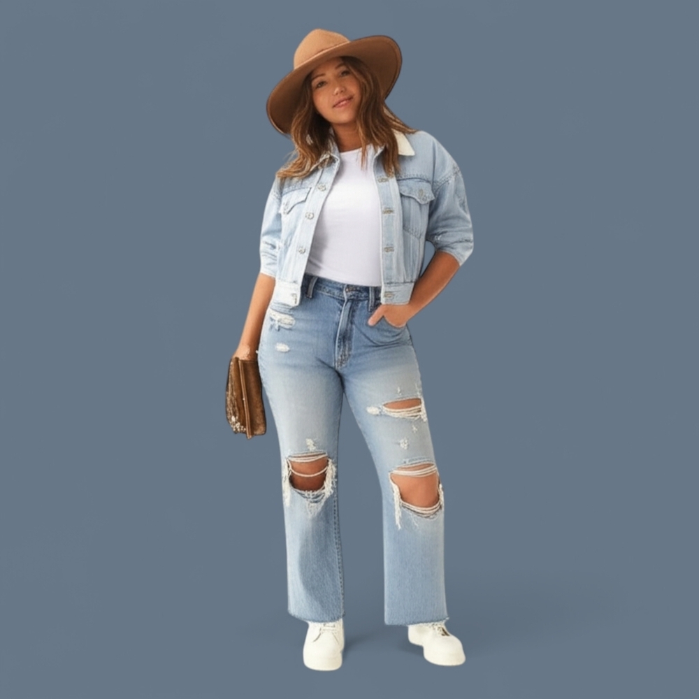 Dynamite Heidi Light Blue Distressed Women's Jeans Size 23
